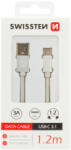 SWISSTEN Type-C adatkábel - 3A - 120cm - ezüst/fehér