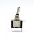  LED-es kapcsoló - zöld - 12V 20A
