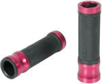 LAMPA Metal Grips alumínium-gumi kormány markolat, piros-fekete - párban