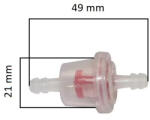  Benzin és gázolajszűrő, műanyag betétes - 41x21mm - Ø 6mm