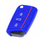  VW gumi autókulcs tok - kék -W14475BL