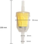  Papír benzinszűrő, mágneses - 100x30 mm - Ø 10mm
