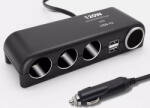  Szivargyújtó elosztó 3-as + 2 USB aljzat + öngyújtó aljzat - 12/24V -max. 120W