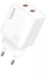 YOOUP NC63-F dupla hálózati töltő - Type-C - PD 40W - fehér