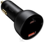  Autós töltő USB/USB-C + digitális voltmérő - 100W