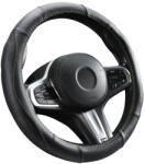  Valódi bőr kormányvédő szellőző lyukacsos zöld varrásos mintával - 36-38cm - DW-5505G