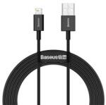 Baseus SUPERIOR adatkábel (USB - lightning, 2.4A, PD gyorstöltő, 100cm, törésgátló) FEKETECALYS-A01 (122033)