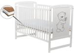 BabyNeeds - Patut din lemn Timmi 120x60 cm, Din lemn de pin si mdf, Stabil si rezistent, Inaltime saltea reglabila pe 3 nivele, Laterala cu 3 bete detasabile, EN716-1, EN716-2, Alb + Saltea 10 cm (BOTIM10CM01AL
