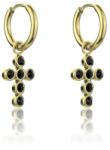 Marc Malone Cercei placați cu aur cu cruce Avianna Black Earrings MCE23120G