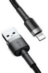 Baseus CAFULE adatkábel (USB - lightning, 1.5A, gyorstöltő 3.0, 200cm, cipőfűző) FEKETECALKLF-CG1