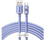 Baseus CRYSTAL SHINE adatkábel (USB - Type-C, 100W, PD gyorstöltő, 120cm, cipőfűző) LILACAJY000405