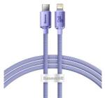 Baseus CRYSTAL SHINE adatkábel (Type-C - lightning, 20W, PD gyorstöltő, 120cm, cipőfűző) LILACAJY000 (112721)