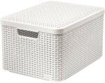 Keter STYLE L méretű rattan kosár fedéllel, krém 205862 (03619-885) (205862)