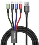 Baseus töltőkábel 4in1 (USB - 2 lightning/microUSB/Type-C, gyorstöltő, 120cm) FEKETECA1T4-A01