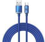 Baseus CRYSTAL SHINE adatkábel (USB - Type-C, 100W, PD gyorstöltő, 200cm, cipőfűző) SÖTÉTKÉKCAJY0005 (121940)