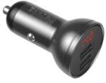 Baseus autós töltő 2 USB aljzat (24W, gyorstöltő, LED kijelző) SZÜRKECCBX-0G