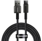 Baseus TUNGSTEN GOLD adatkábel (USB - Type-C, 100W, gyorstöltő, 200cm, törésgátló) FEKETECAWJ000101 (133278)