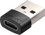 Vention USB-A 2.0/M -> USB-C/F PVC, adapter (fekete) (CDWB0) (CDWB0)