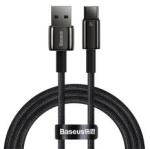Baseus TUNGSTEN GOLD adatkábel (USB - Type-C, 100W, gyorstöltő, 100cm, törésgátló) FEKETECAWJ000001 (133277)
