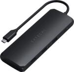 Satechi Alumínium USB-C Hybrid Multiport adapter, M. 2 SSD ház, 1x HDMI 4K, 2x USB 3.0, fekete (ST-UCHSEK) (ST-UCHSEK)