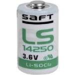 Saft 1/2 AA lítium elem, 3, 6V 1200 mAh, 15 x 25 mm, Saft LS14250 (LS14250)