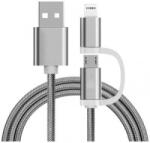 REEKIN [1x Mikro USB, Apple Dock dugó Lightning - 1x ] 1.00 m Ezüst (4260272282665) (4260272282665)