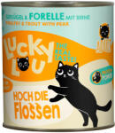 Lucky Lou 6x800g Lucky Lou Adult Baromfi & pisztráng nedves macskatáp
