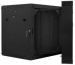 Lanberg 12U flat 600x600mm 19'' fekete falra szerelhető rack szekrény (WF02-6612-10B)