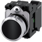 Siemens 3SU1150-0AB10-3BA0 komplett nyomógomb, fekete, 1NO, fém, rugós Sirius (3SU11500AB103BA0)