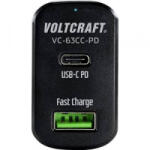 VOLTCRAFT VC-63CC-PD Személygépkocsi USB-s töltőkészülék Kimeneti áram (max. ) 3 A 2 x USB, USB-C alj USB Power Delivery (USB-PD) (VC-63CC-PD)