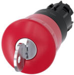 Siemens 3SU1000-1HF20-0AA0 kulcsos vészgomb fej, 40mm-es, piros, reteszoldás forgatással, RONIS SB30 Sir (3SU10001HF200AA0)