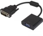 Renkforce DVI/VGA átalakító adapter, 1x DVI dugó - 1x VGA alj 24+1 pól. , aranyozott, fekete, ferrittel, Renkforce (RF-3301134)