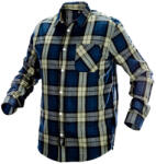 NEO TOOLS Flanel ing, kék-oliva-fekete, 100% pamut, XL (81-541-XL)