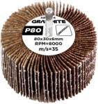 GRAPHITE Csiszolókerék csapos 80x30x6mm, P80 (58T384)