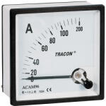TRACON ACAM72-75 ampermérő táblaműszer közvetlen méréshez 72×72mm, 75A AC (ACAM72-75)