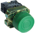 Tracon Gumiburkolatos nyomógomb, fémalapra szerelt, zöld 1×NO, 3A/240V AC, IP42, d=22mm NYGBP31Z Tracon (NYGBP31Z)