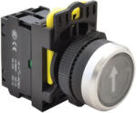 TRACON Jelölt, világító nyomókapcsoló, fekete, (fehér nyíl) 1×NO, 5A/230V AC-15, IP65, LED NYK3-P4LTracon (NYK3-P4L)