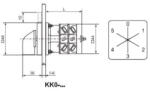 Ganz KK Kft Ganz KK0-20-6043 Átkapcsoló, fogantyús kézikapcsoló 20A, 0-5 felirat, IP44, 1P (1AC6043AA00M60)