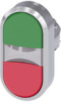 Siemens 3SU1051-3AB42-0AA0 dupla fejű világító nyomógomb, zöld / piros, fém Sirius (3SU10513AB420AA0)
