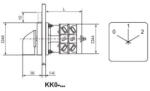 Ganz Ganz KK0-20-6016 Motorkapcsoló, fogantyús kézikapcsoló 20A, Pólusváltó két fordulatszámra, kettő tekercshez IP44 (1AC6016AA00M30)