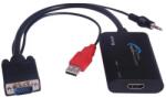 PremiumCord VGA/D-Sub + Jack HDMI Átalakító Fekete 10cm khcon-04 (khcon-04)