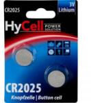 HyCell CR2025 lítium gombelem, 3 V, 140 mAh, 2 db, HyCell BR2025, DL2025, ECR2025, KCR2025, KL2025, KECR2025, LM2025 (5020192)