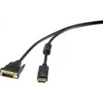 Renkforce DisplayPort/DVI kábel [1x DisplayPort dugó - 1x DVI dugó 24+1 pól. ] 1, 8 m fekete renkforce (RF-4212210)