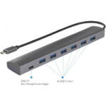 Renkforce 6+1 port USB 3.1 hub Pass-Through áramcsatlakozóval, Alumínium házzal Ezüst (RF-3374946)