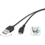 Renkforce USB 2.0 A/Micro-B csatlakozókábel 1, 8 m, megfordítható dugóval (RF-4096110)