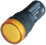 Tracon LED-es jelzőlámpa, sárga 12V AC/DC, d=16mm - LJL16-YA (LJL16-YA)
