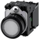 Siemens 3SU1106-0AB70-1BA0 komplett világító nyomógomb, átlátszó, 230VAC, 1NO, csavaros Sirius (3SU11060AB701BA0)