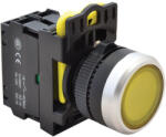 Tracon világító nyomógomb, sárga 1×NO, 5A/230V IP65, LED 230V AC/DC - NYG3-LY (NYG3-LY)