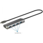Renkforce 4 port USB 3.1 hub Alumínium házzal Ezüst (RF-3374944)