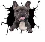 Original Deals Fekete francia bulldog kutya díszítő matrica, otthonra vagy autóra, prémium öntapadó, 30 x 30 cm, eredeti ajánlatok (22AGL1098)